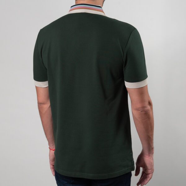 polo verde estructura cuello contrastado marca carven slim 150835 270499 4