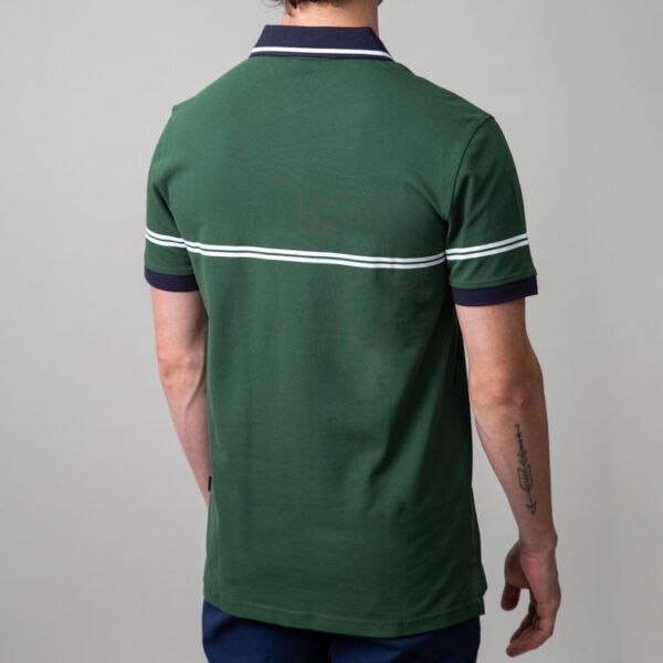 polo verde estructura doble franja marca carven slim 149944 249593 3