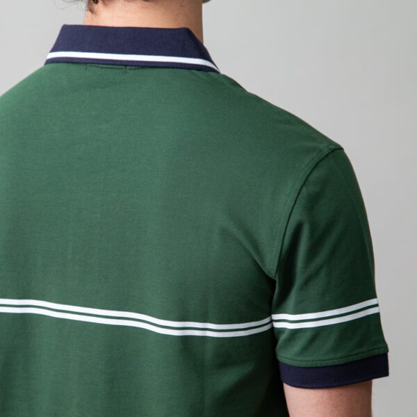 polo verde estructura doble franja marca carven slim 149944 249593 4