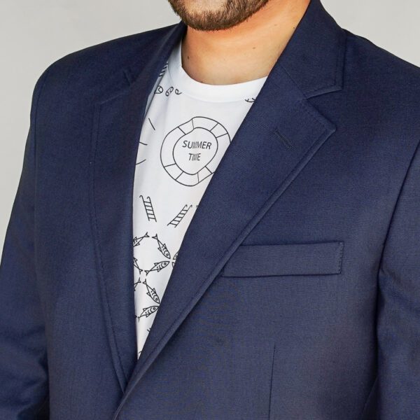 saco azul diseno plano con coderas marca business casual cl sico 127337 269378 3