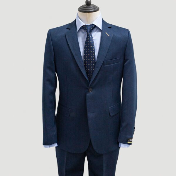 traje azul estructura labrada marca smart slim 143716 212599 1